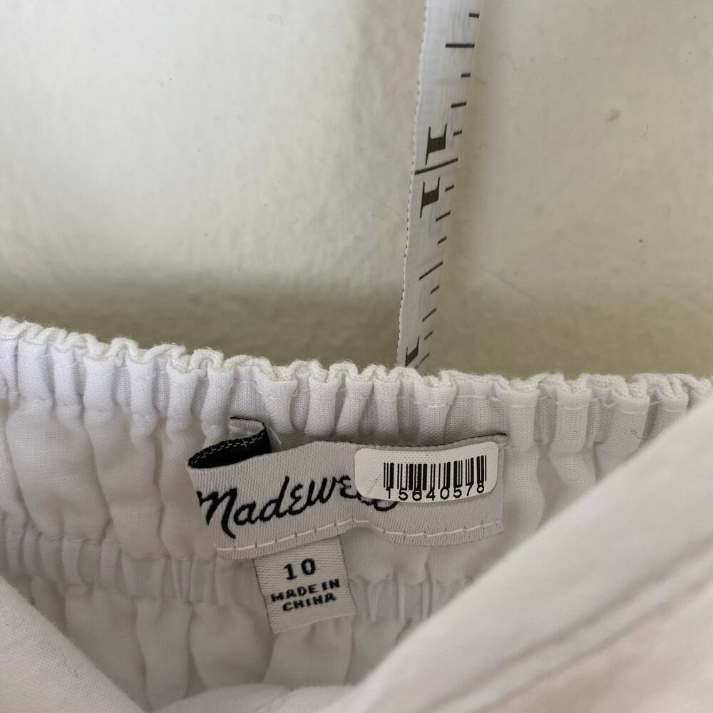 Madewell White Linen Blend Midi Dress Sweetheart Cutout Tie Back 10 - Picture 12 of 16